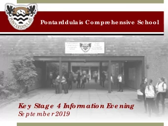 Ke y Stage  4 Infor  mation E  ve ning  S  e pte mbe r 2019  K  e y I  nfo rma tio n  K  e y da