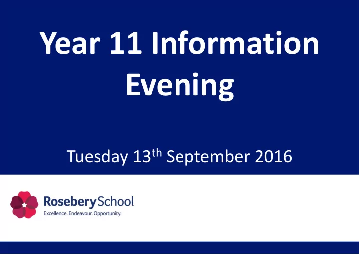 year 11 information evening