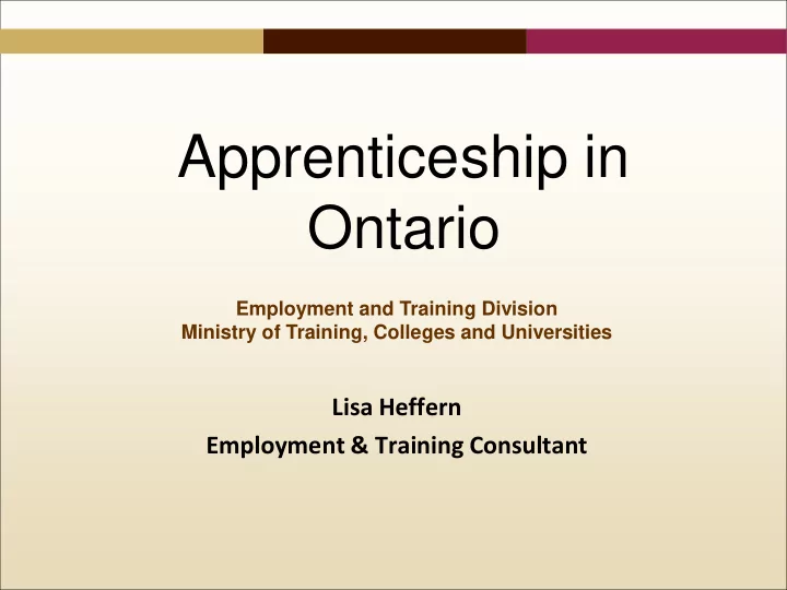 apprenticeship in ontario