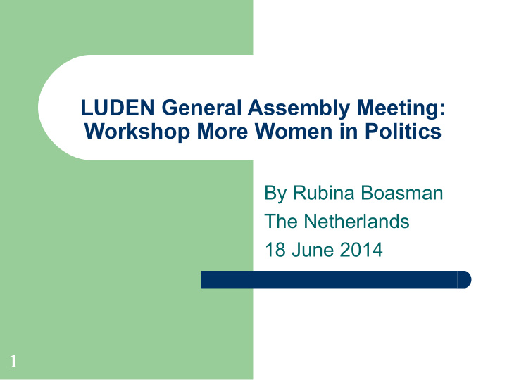 luden general assembly meeting workshop more women in