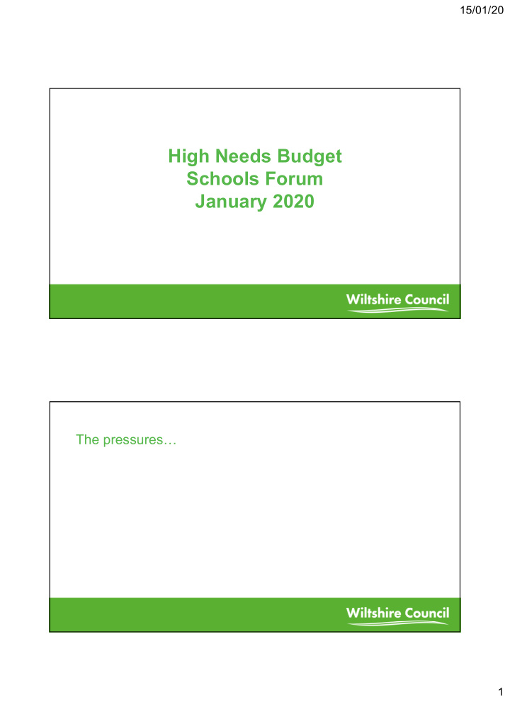 high needs budget schools forum january 2020