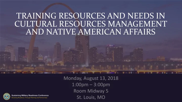 training resources and needs in cultural resources