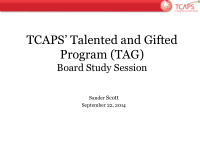 tcaps talented and gifted program tag