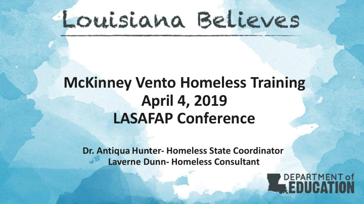 mckinney vento homeless training april 4 2019 lasafap