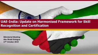 Recognition and Certification  Ministerial Meeting  Abu Dhabi Dialogue 17 th October 2019