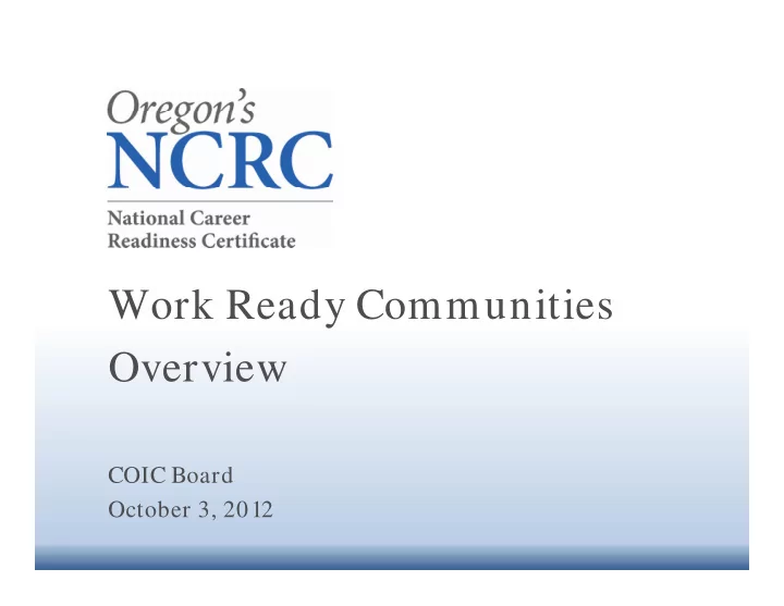 work ready communities overview