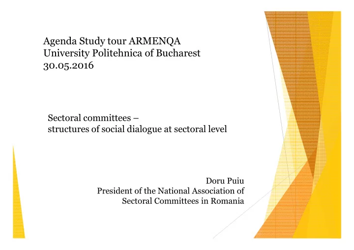 agenda study tour armenqa university politehnica of
