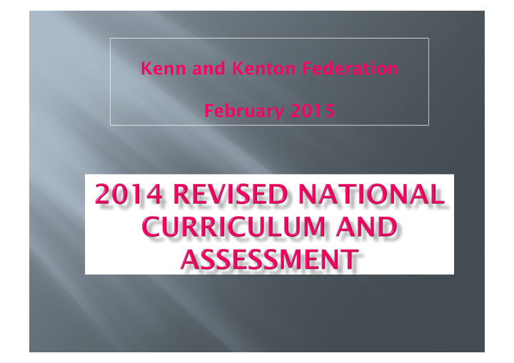 kenn and kenton federation february 2015 the dfe has made