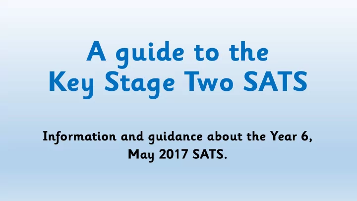 key stage two sats