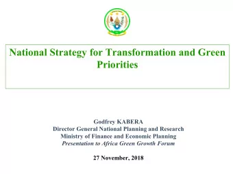 Godfrey KABERA  Director General National Planning and Research  Ministry of Finance and Economic