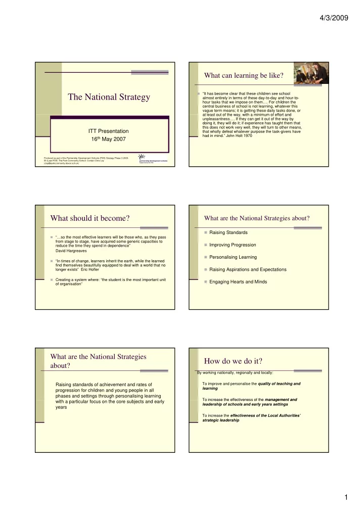 the national strategy