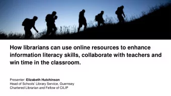 How librarians can use online resources to enhance  information literacy skills, collaborate with