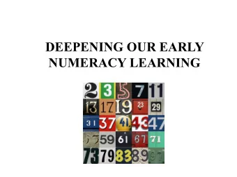 NUMERACY LEARNING  WHY ARE WE TALKING SO  MUCH ABOUT MATH LATELY?   What can kids learn?