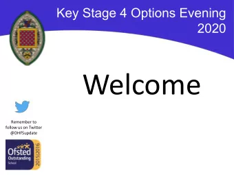 Welcome  Remember to  follow us on Twitter  @DHFSupdate  Introduction  Opening remarks Mr M. Cooper