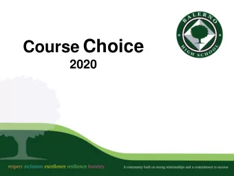 Course Choice  2020  Choosing Courses  Free Choice via website  S4 choose 5 plus English and