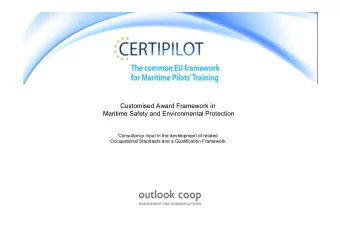 Consultancy input in the development of related  Occupational Standards and a Qualification