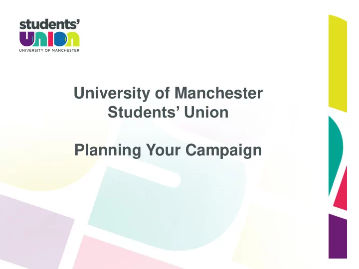 header university of manchester students union planning