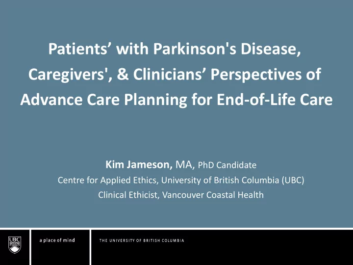 patients with parkinson s disease caregivers amp