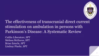 The effectiveness of transcranial direct current  stimulation on ambulation in persons with