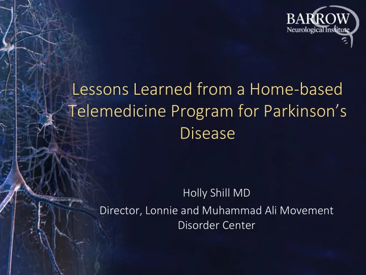 lessons learned from a home based