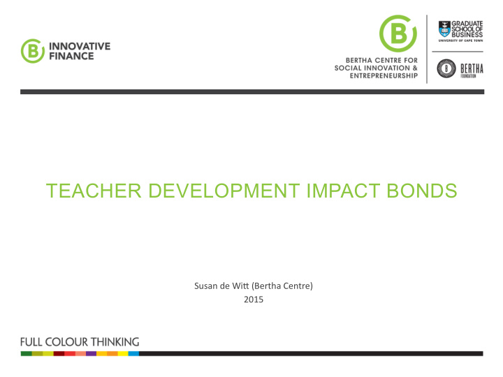 teacher development impact bonds