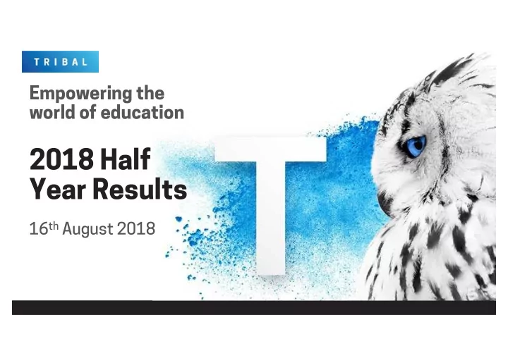 2018 half year results