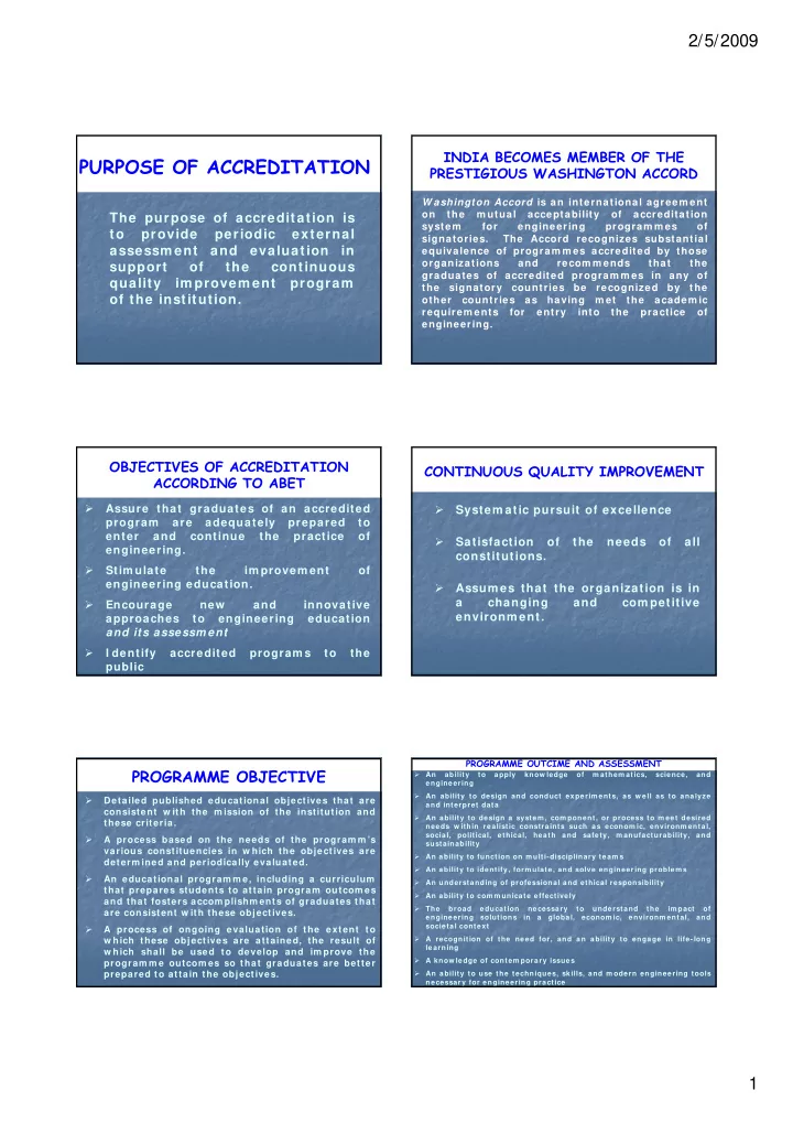 purpose of accreditation