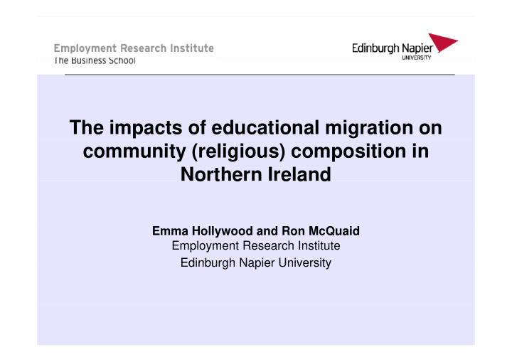 the impacts of educational migration on community