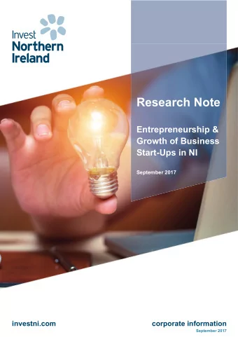 Research Note  Entrepreneurship &amp;  Growth of Business  Start-Ups in NI  September 2017