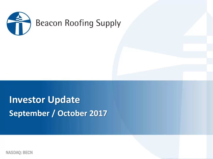 investor update