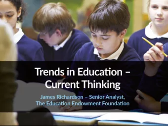 Using evidence to raise attainment  The move towards an evidence-based profession  Ja  James  es