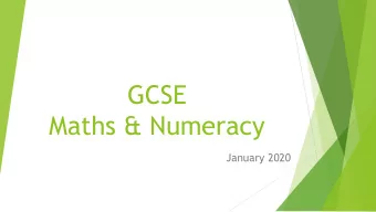 GCSE  Maths &amp; Numeracy  January 2020  GCSE Maths &amp; Numeracy  The Exams  Exam Dates
