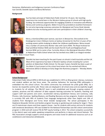 Numeracy,  Mathematics  and  Indigenous  Learners  Conference  Paper    Sue