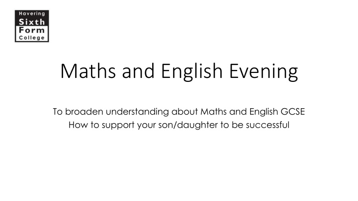 maths and english evening