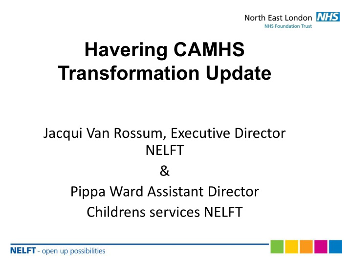 havering camhs transformation update