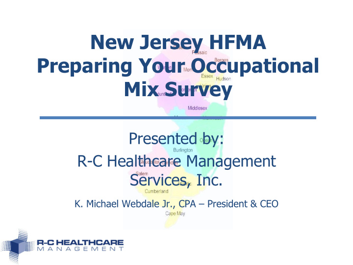 new jersey hfma preparing your occupational mix survey