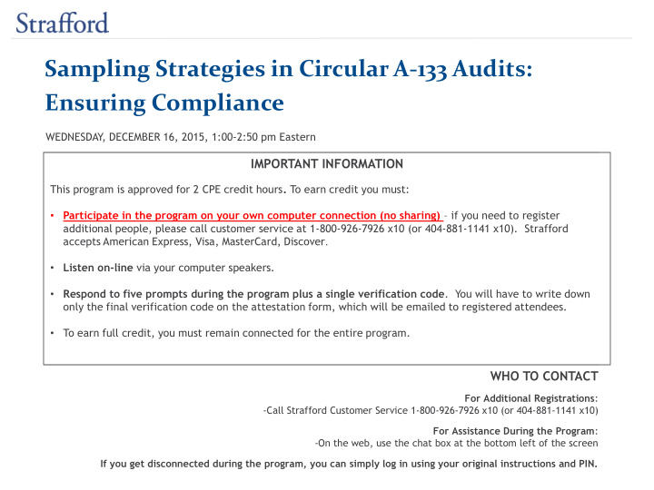 sampling strategies in circular a 133 audits ensuring