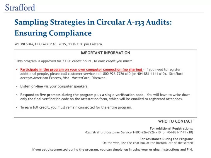sampling strategies in circular a 133 audits ensuring