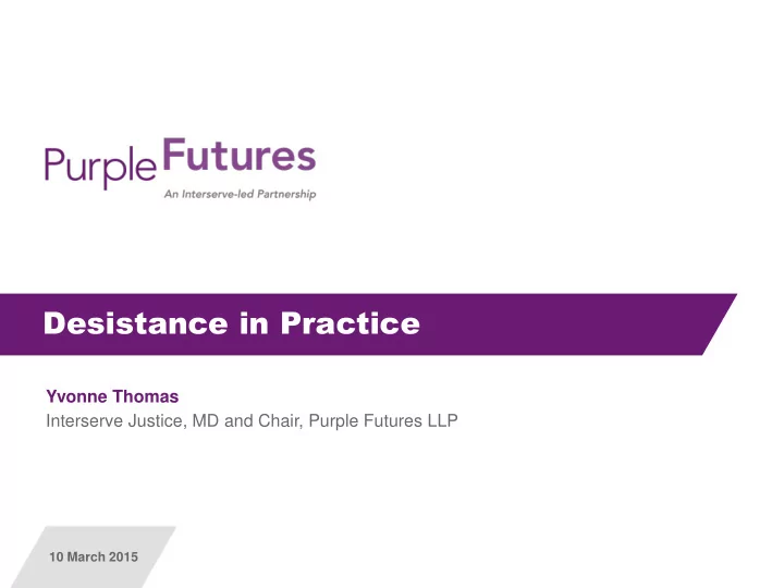 desistance in practice