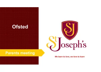 Ofsted  Parents meeting