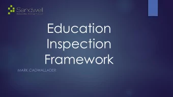 Framework  MARK CADWALLADER  Aims of the presentation  1. Understand the changes between  the CIF