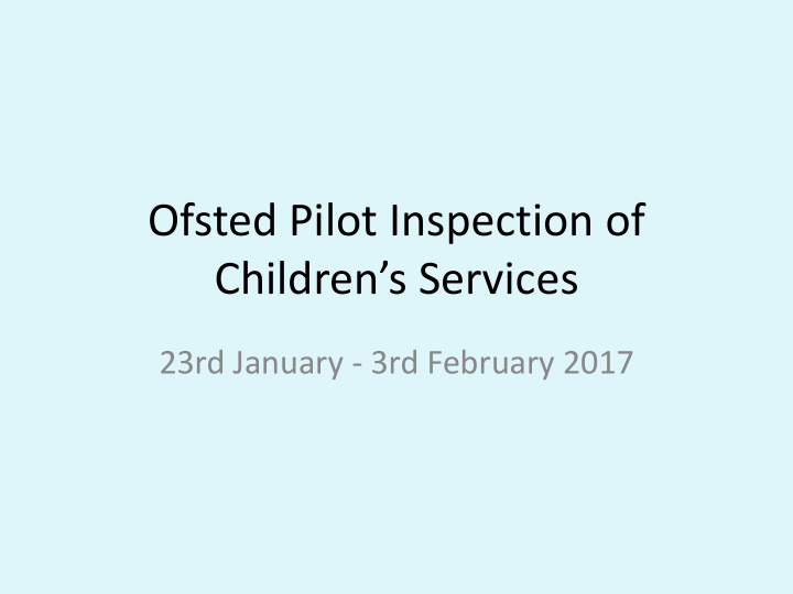 children s services