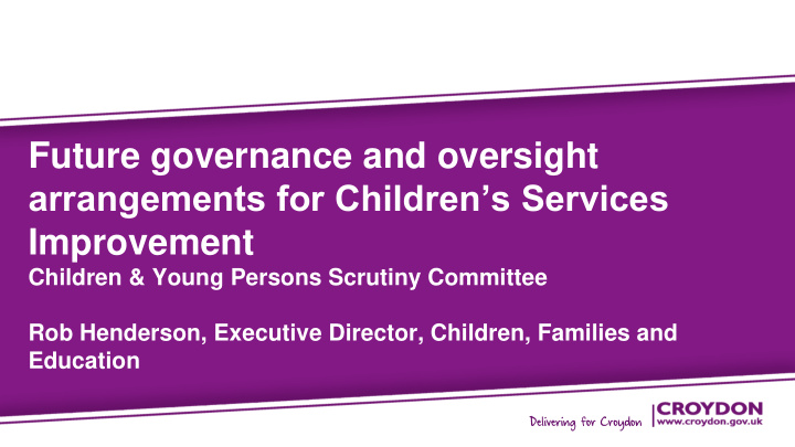 arrangements for children s services