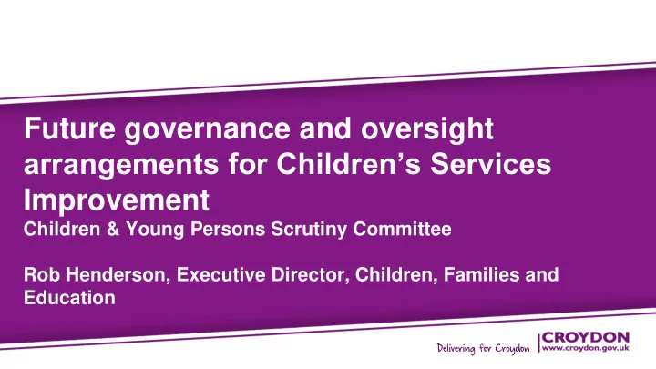 arrangements for children s services