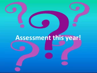 Assessment this year! Ye olden days.last year We used to have levels which were created as