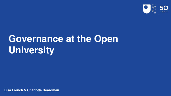 governance at the open