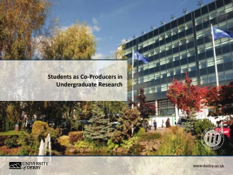 Undergraduate Research  www.derby.ac.uk  jiscCAN Scholarship Scheme URSS  The Undergraduate