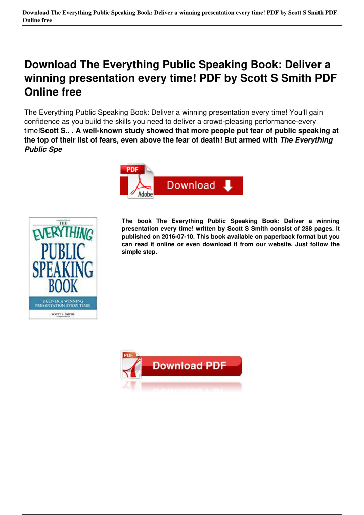 download the everything public speaking book deliver a
