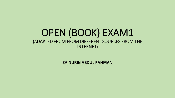 open book exam1