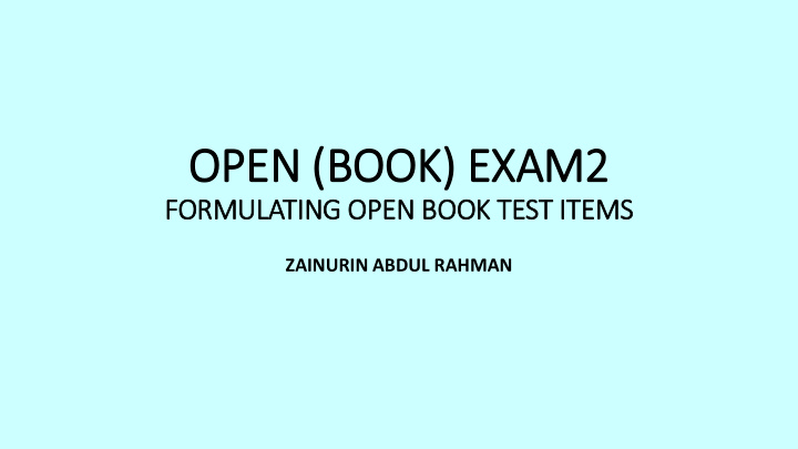 open book exam2